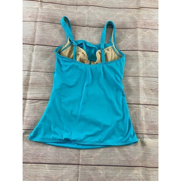 Miraclesuit Women's Blue Ruched Bodice Tankini Top - 10 - Picture 7 of 11
